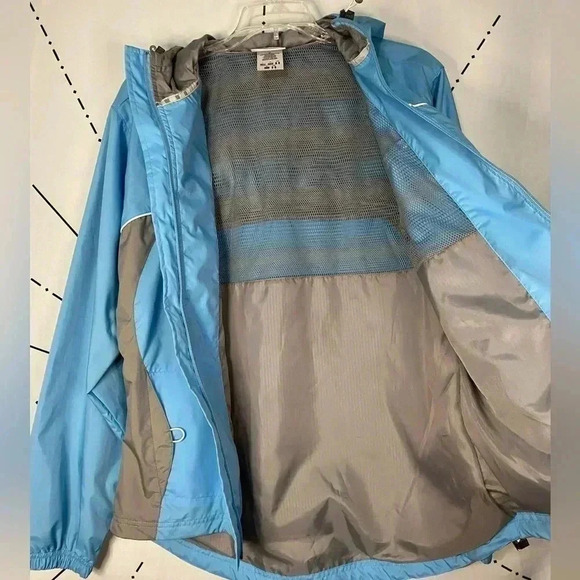 Reebok Light Blue Windbreaker Active Performance Athletic Jacket - Picture 3 of 7